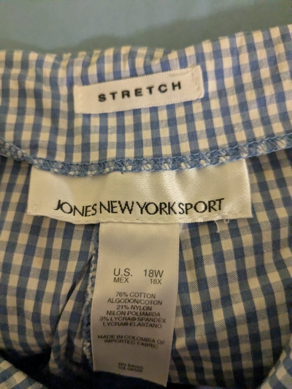 Blue gingham crop pants - Picture 2 of 4